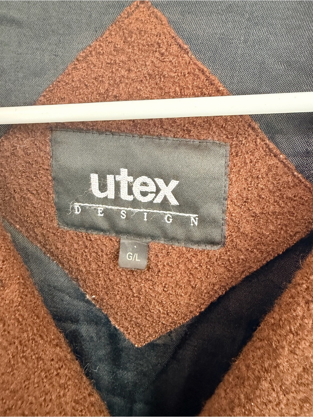 Utex Design 100% Wool Colorblock Jacket L Brown Gray Black Made in Russia - Picture 3 of 9